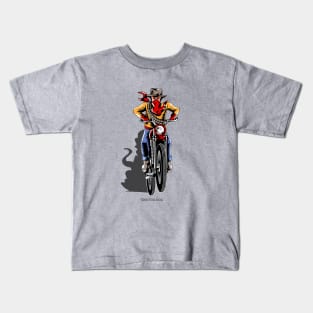 Cowboy Riding a Motorcycle Kids T-Shirt
